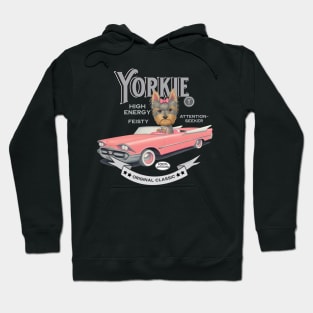 Yorkshire Terrier in Pink Car Hoodie